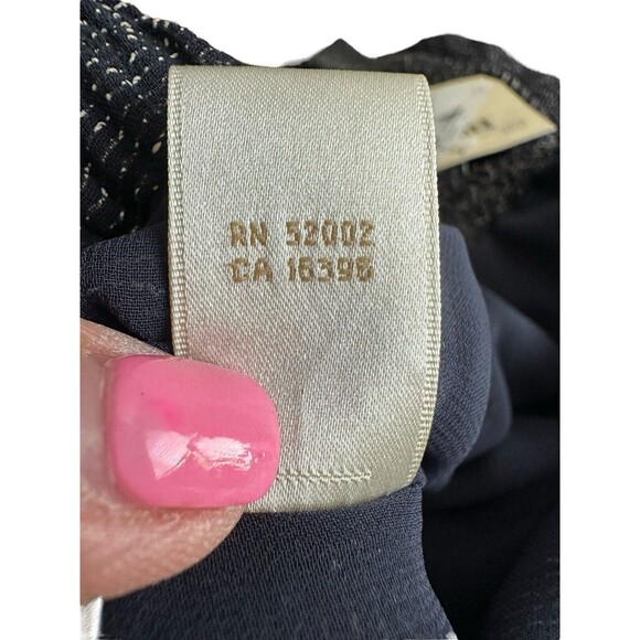 NWT $208 Dana Buchman Size 8 Lined Stretch Zigzag Navy Cream Straight Leg #X3-3 - Picture 15 of 16